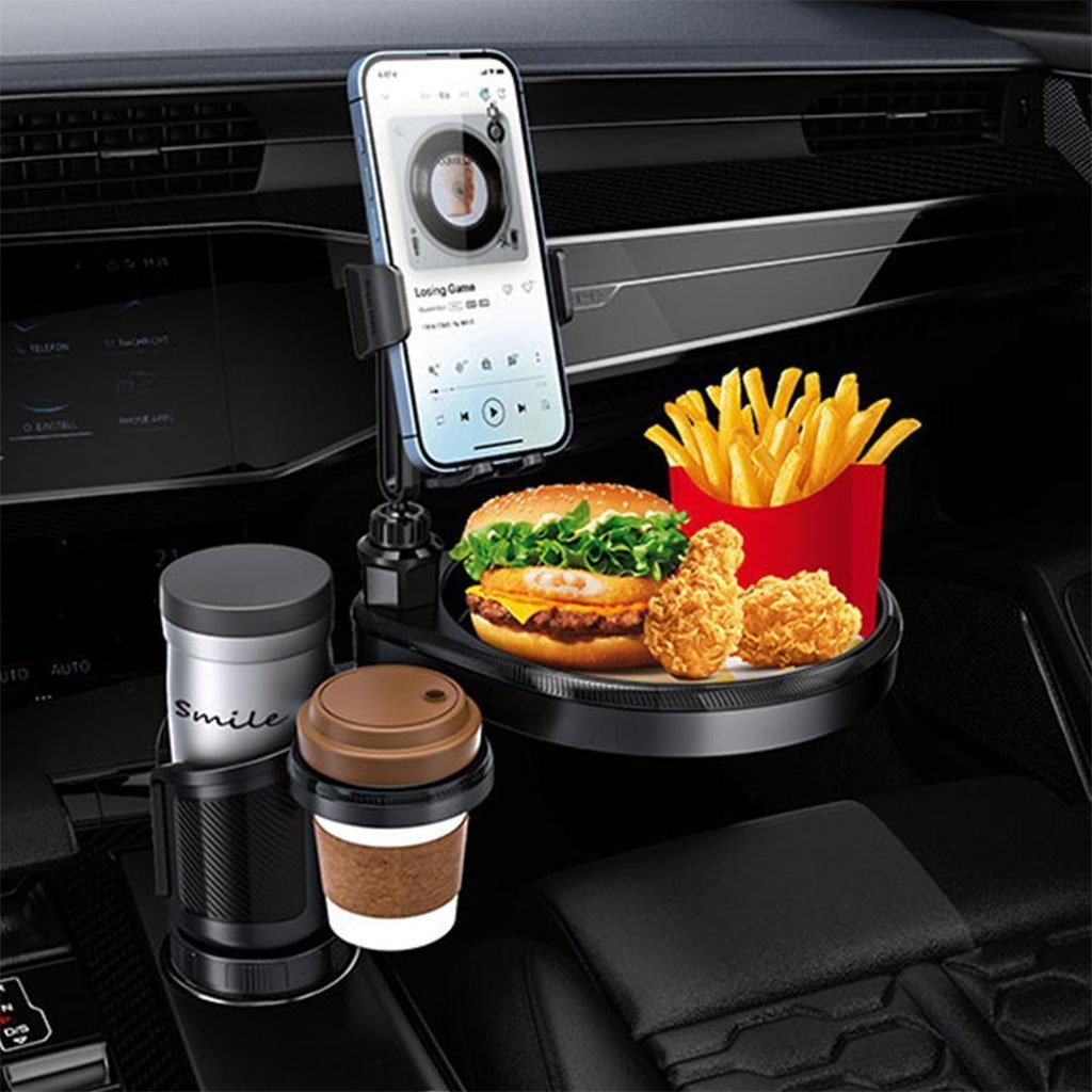 Plateau extensible 4 en 1 avec support de téléphone pour voiture – حامل أغراض ومشروبات في السيارة - الصورة 3