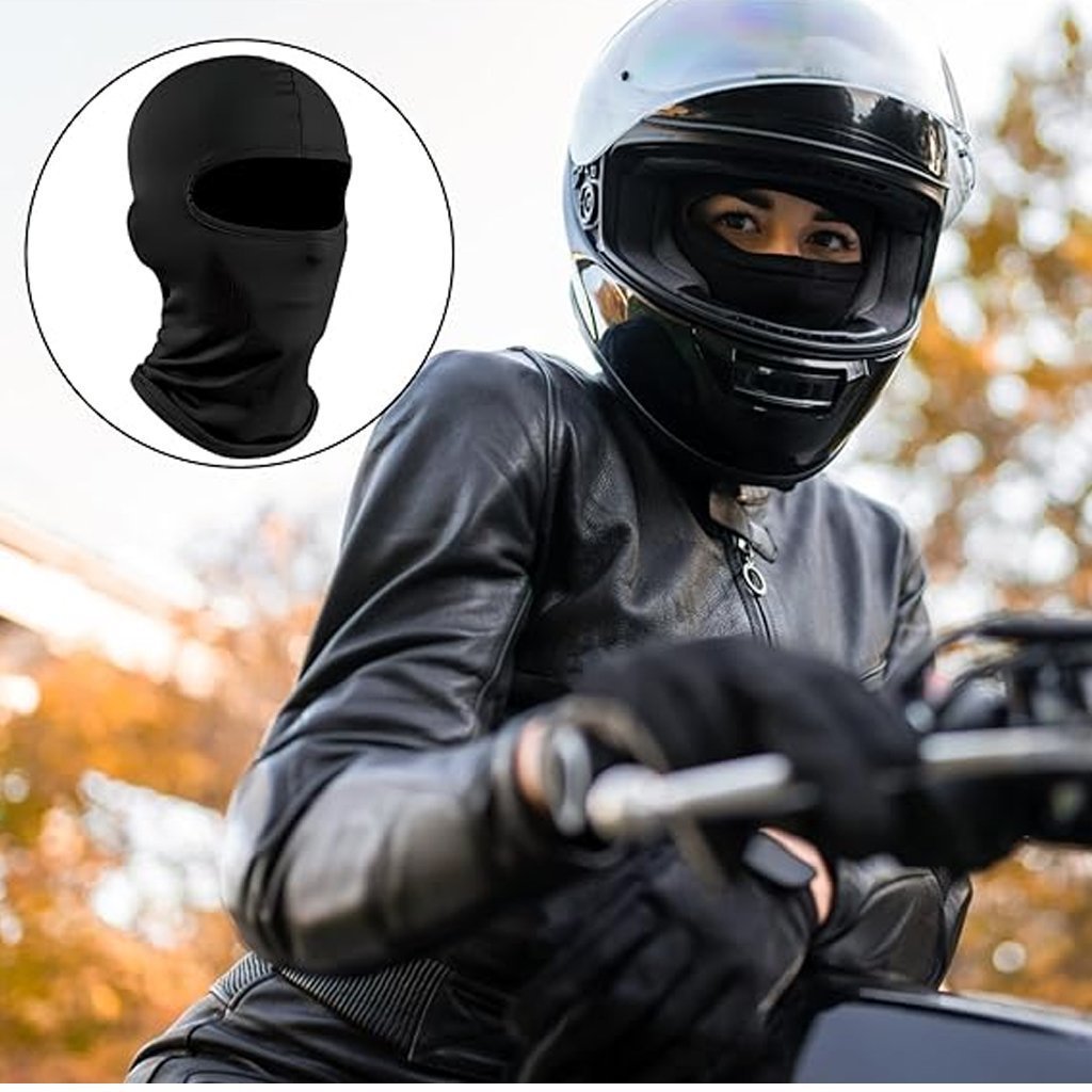 Pack Moto Hiver Cagoule intégrale thermique + Gants Pro Biker respirants avec protections antidérapantes - الصورة 8