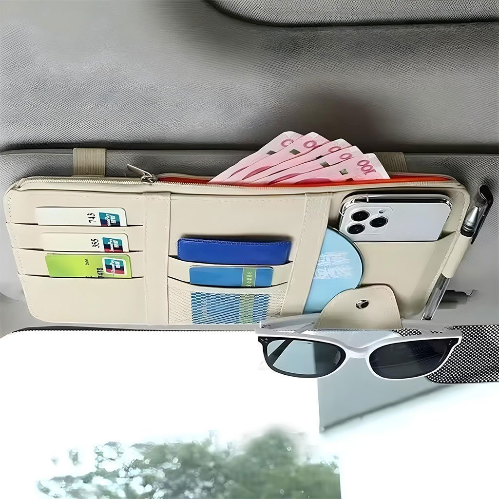 Organiseur de pare-soleil universelle de voiture multifonctionnel – منظم أغراض في السيارة - الصورة 4