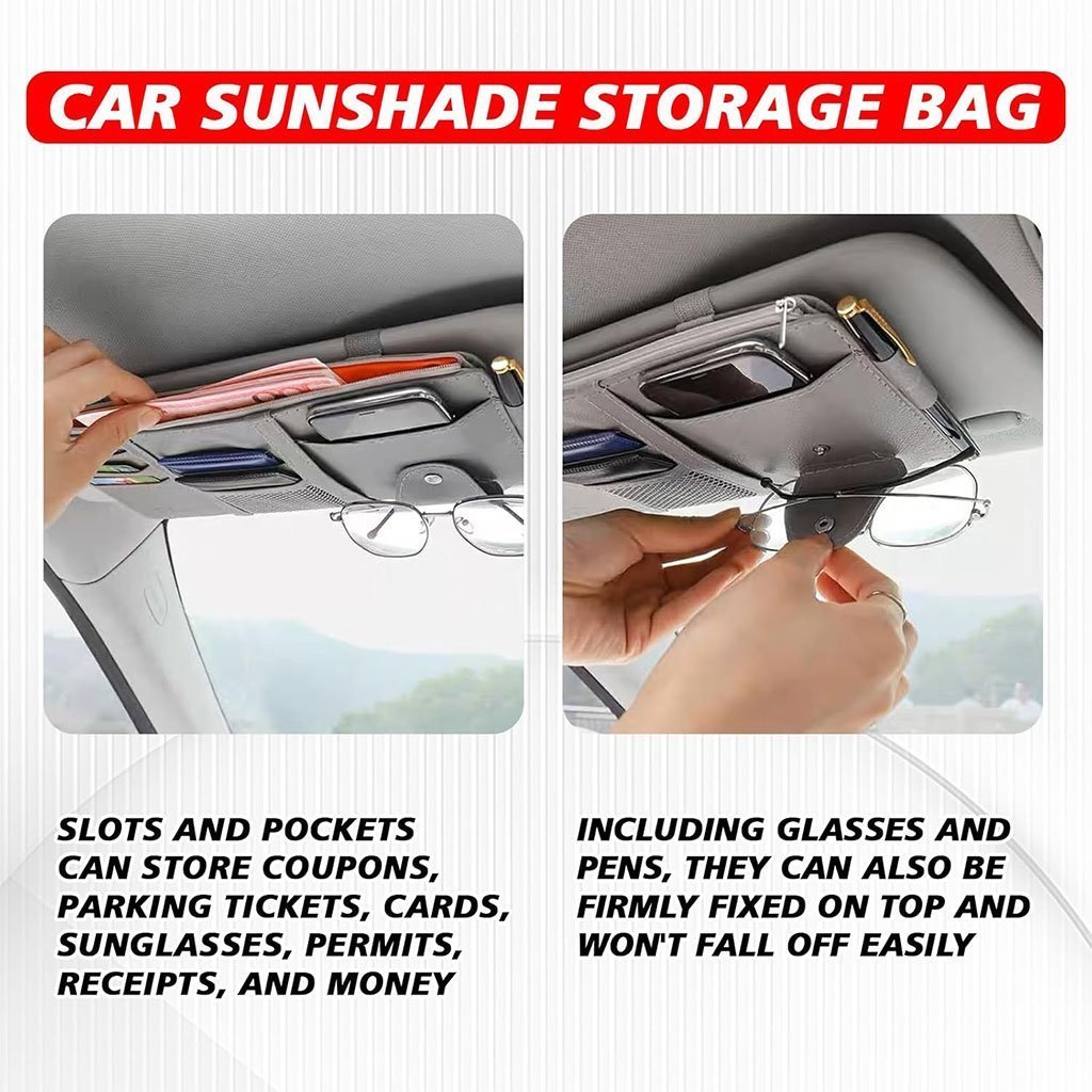 Organiseur de pare-soleil universelle de voiture multifonctionnel – منظم أغراض في السيارة - الصورة 5