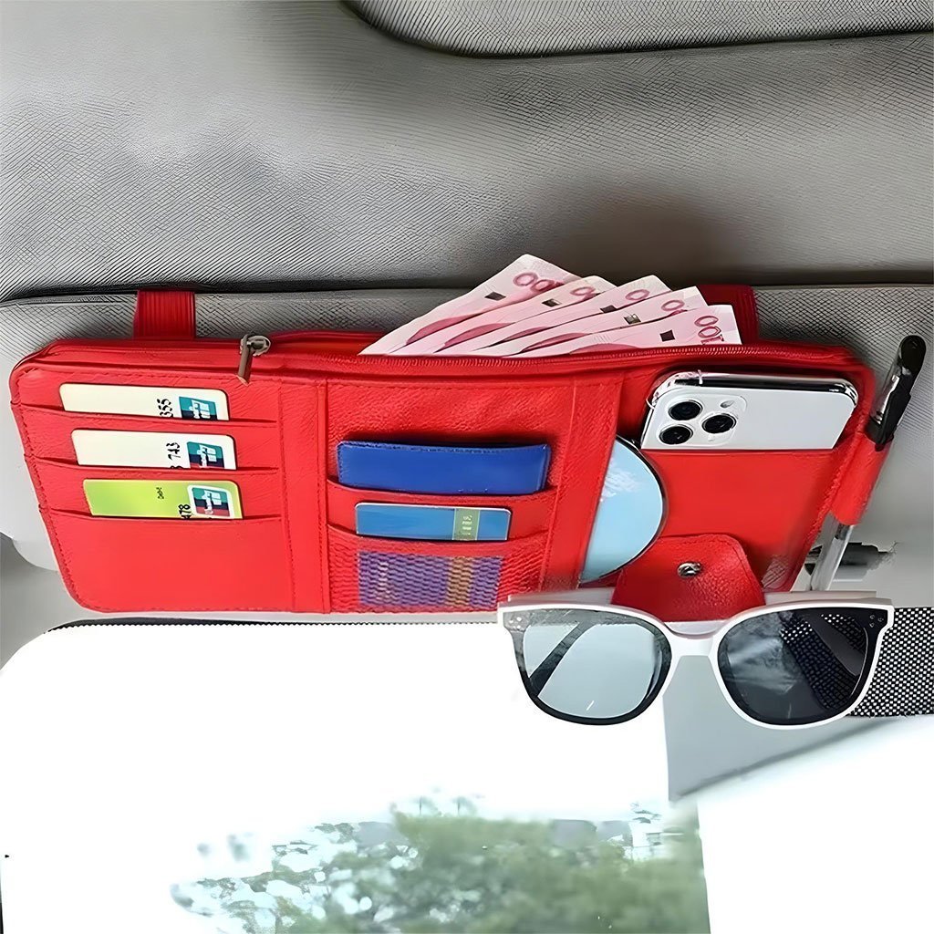 Organiseur de pare-soleil universelle de voiture multifonctionnel – منظم أغراض في السيارة - الصورة 2