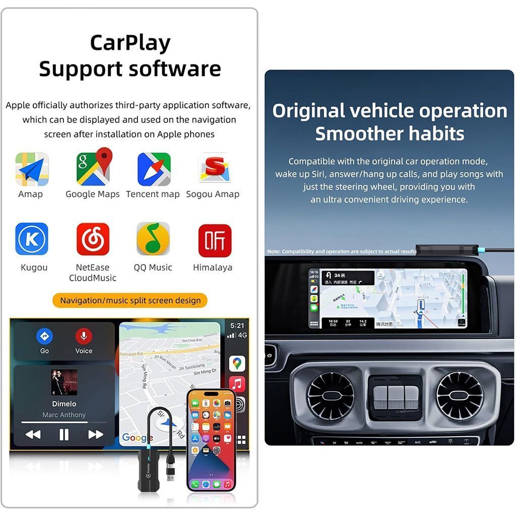 Adaptateur USB CarPlay Sans Fil pour Voitures - جهاز ميديا ذكي للسيارات - الصورة 4