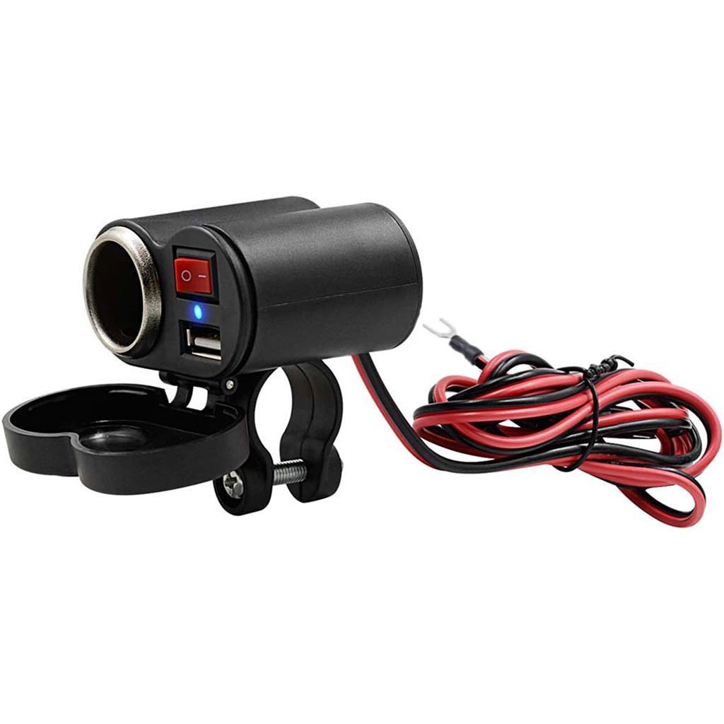 Chargeur USB 12 V pour guidon de moto avec prise allume-cig–are – مقبس طاقة لدرجات النارية - الصورة 5