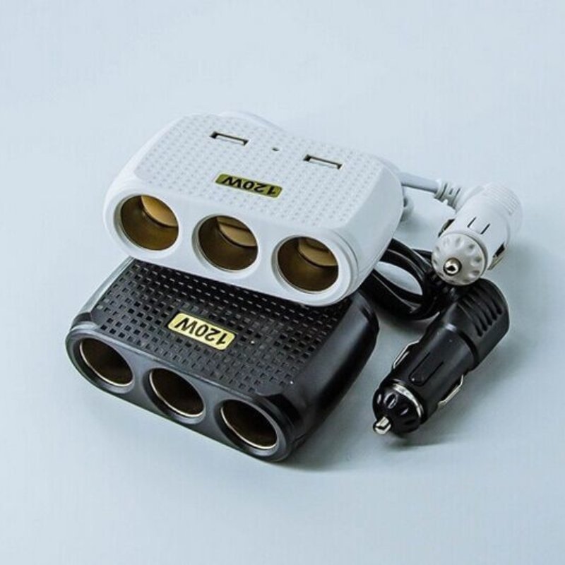 Chargeur de voiture avec 2 USB et 3 allume-cigare 5V - الصورة 2