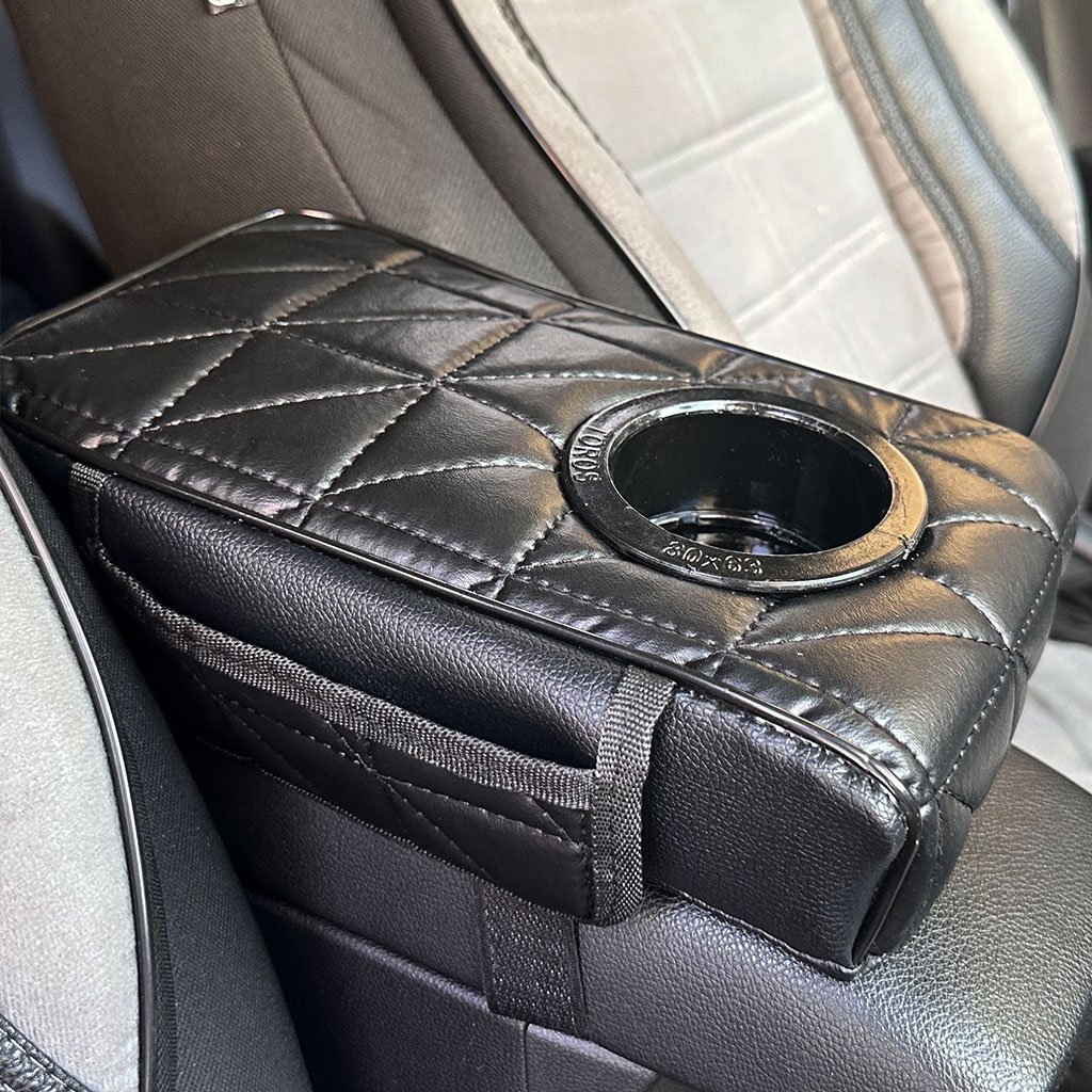 Coussin d’accoudoir de voiture avec porte-gobelet V2 – وسادة منظم الأغراض في السيارة - الصورة 4