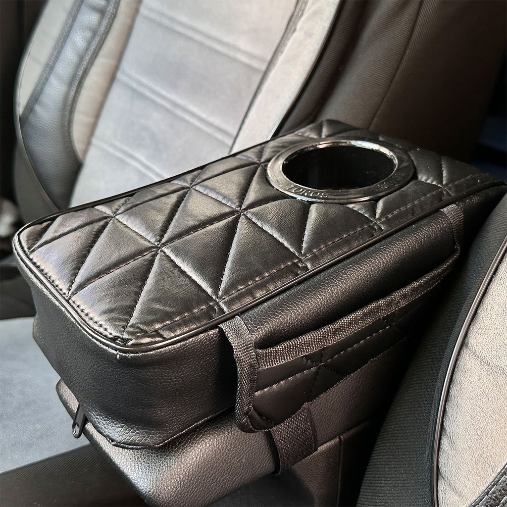Coussin d’accoudoir de voiture avec porte-gobelet V2 – وسادة منظم الأغراض في السيارة - الصورة 3
