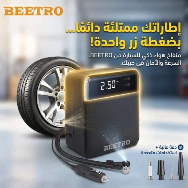 Compresseur de voiture écran LCD 100W 150psi BE0174 – جهاز ضغط العجلات للسياراة