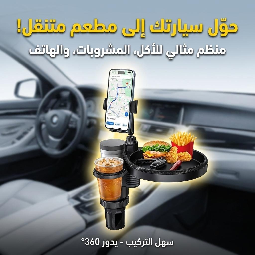 Plateau extensible 4 en 1 avec support de téléphone pour voiture – حامل أغراض ومشروبات في السيارة