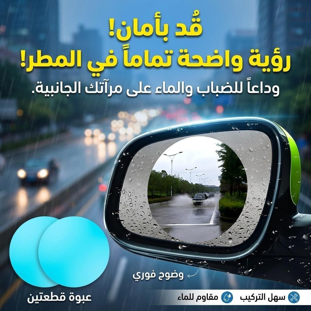 Film de Rétroviseur étanche Anti-Buée pour Voitures 2Pcs – ملصقات مرآة جانبية للسيارة