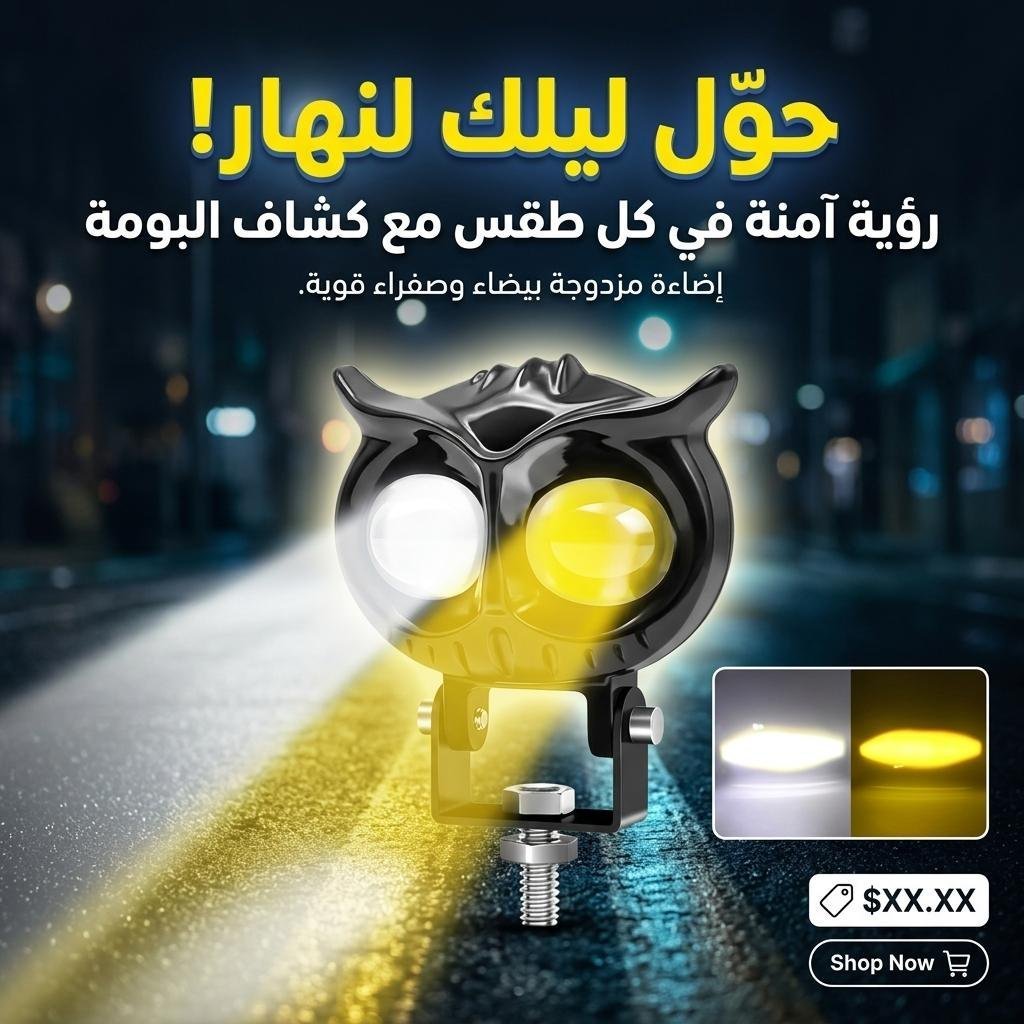 Lumière de hibou antibrouillard LED pour la moto 1Pcs – مصباح دراجات نارية عالي السطوع