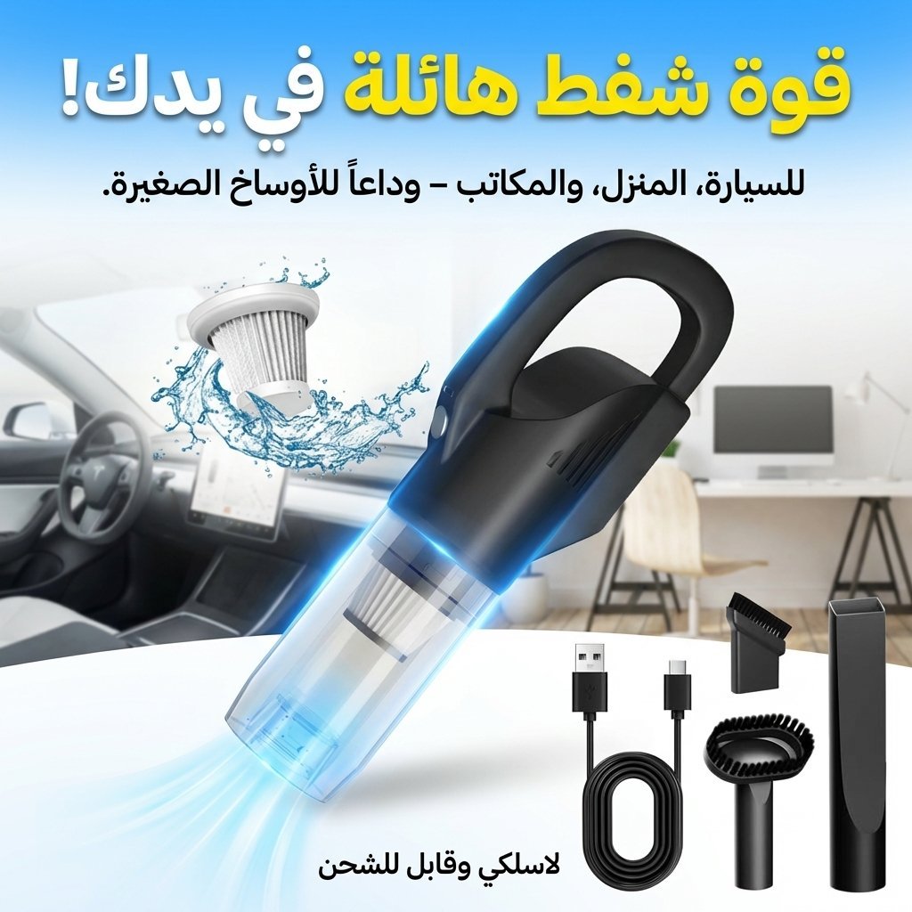 Aspirateur à main sans fil et rechargeable pour voiture avec forte aspiration