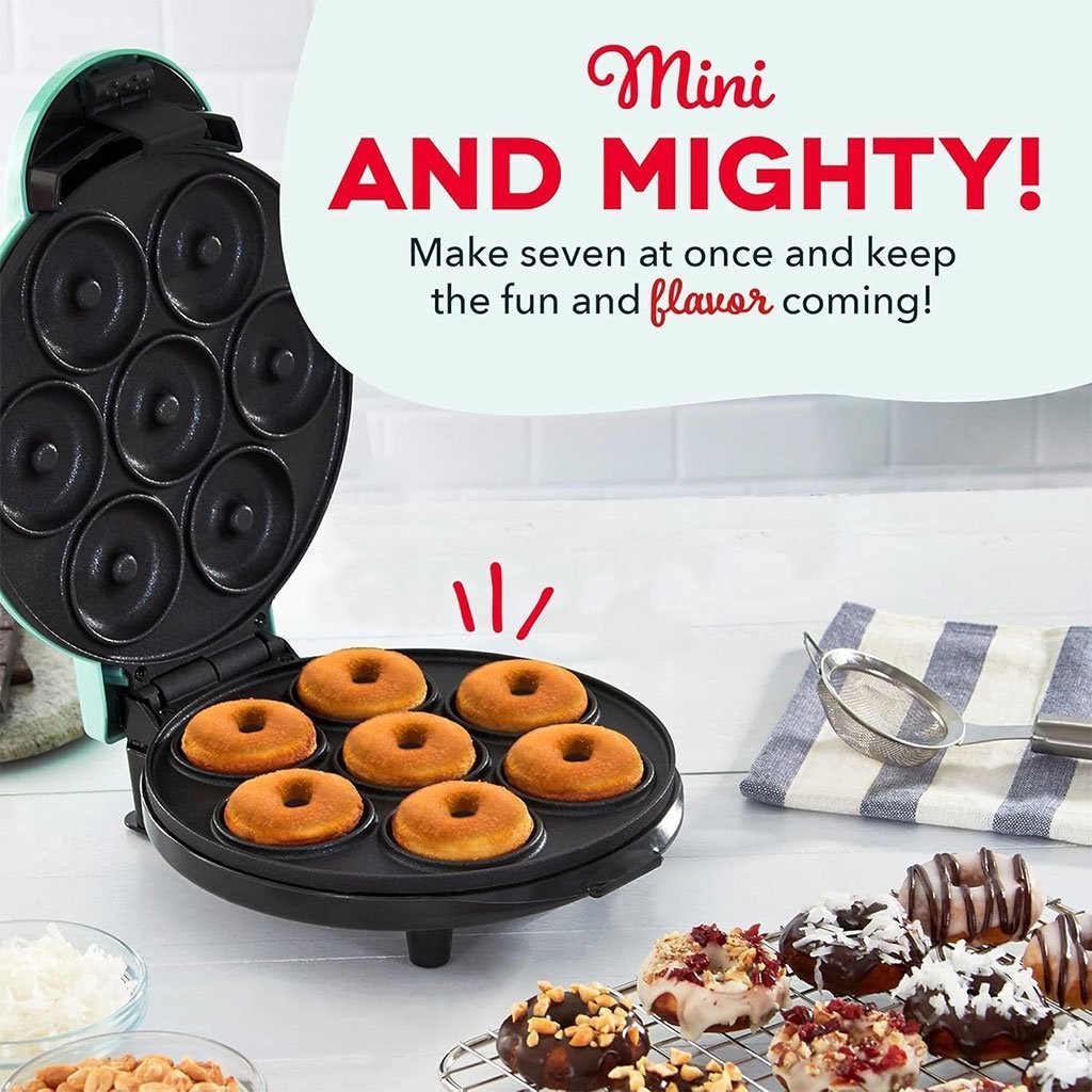 Mini machine à donuts avec surface antiadhésive pour 7 beignets – ماكينة تحضير الدونات - الصورة 7