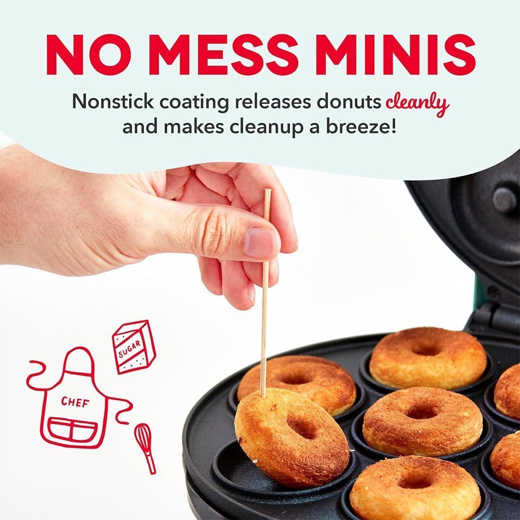 Mini machine à donuts avec surface antiadhésive pour 7 beignets – ماكينة تحضير الدونات - الصورة 5