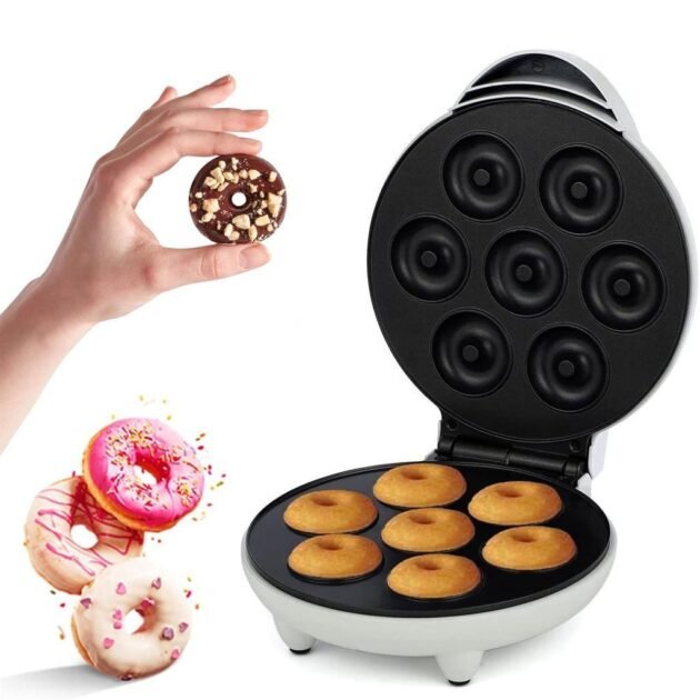 Mini machine à donuts avec surface antiadhésive pour 7 beignets – ماكينة تحضير الدونات