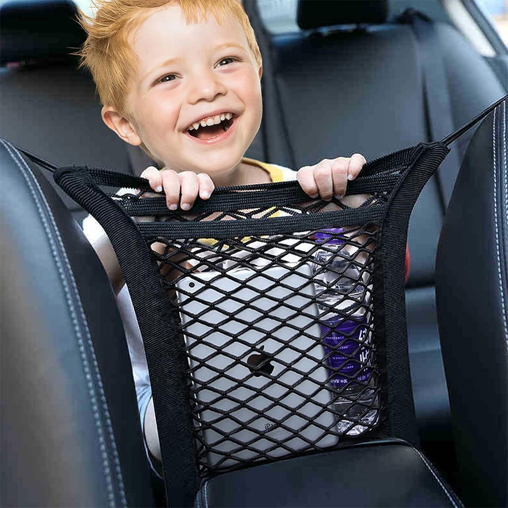 Filet de Rangement Universel en Maille pour Siège Auto – حاجز أطفال ومنظم أغراض - الصورة 5