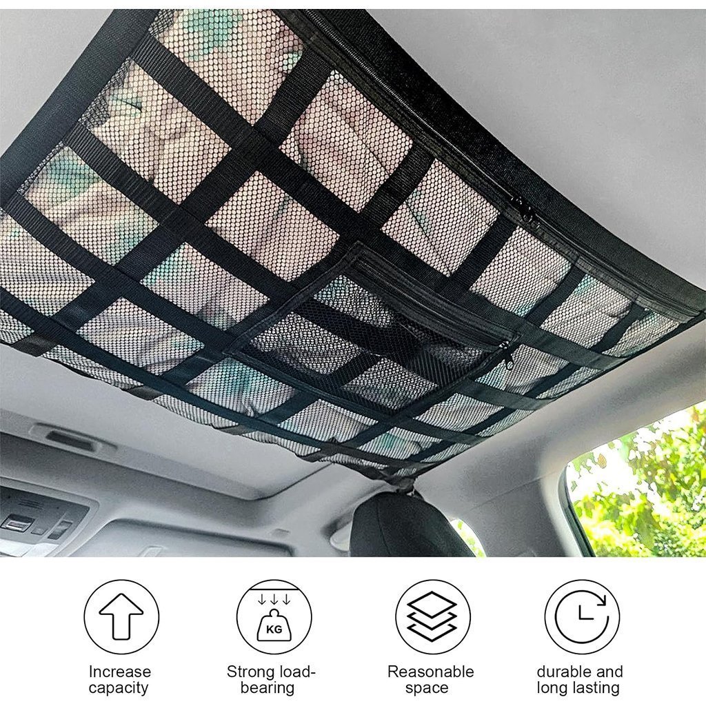 Filet de Rangement pour Toit Voiture Intérieur – منظم أغراض في سقف السيارة - الصورة 4