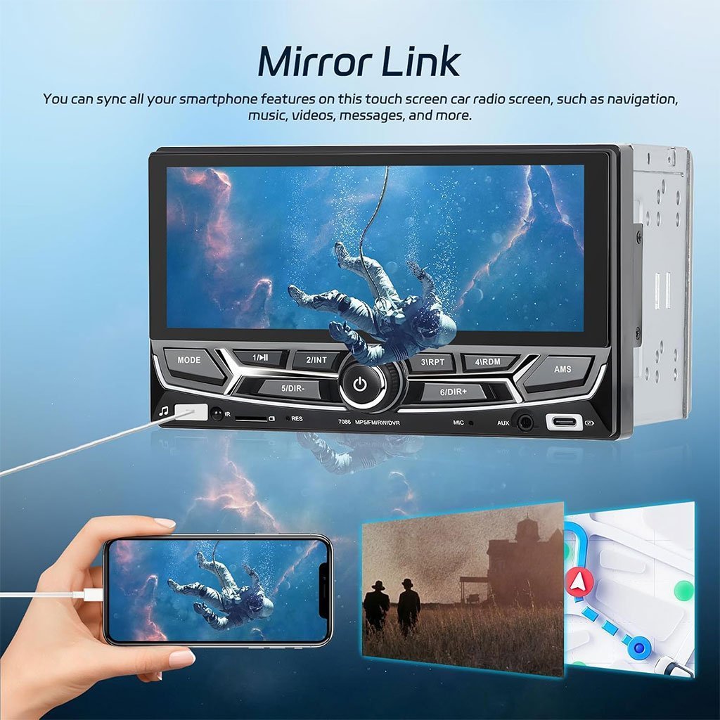 Autoradio 2 Din avec Carplay et Android Auto Ecran Tactile avec Mirror Link – جهاز راديو سيارة - الصورة 3