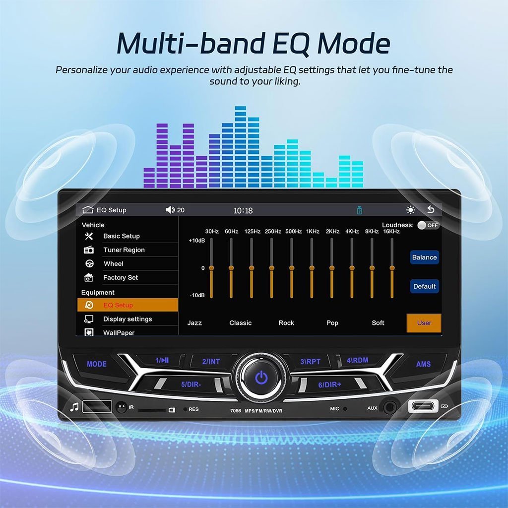 Autoradio 2 Din avec Carplay et Android Auto Ecran Tactile avec Mirror Link – جهاز راديو سيارة - الصورة 4