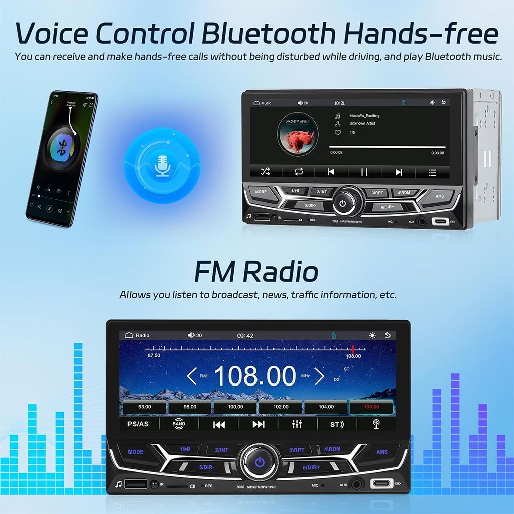 Autoradio 2 Din avec Carplay et Android Auto Ecran Tactile avec Mirror Link – جهاز راديو سيارة - الصورة 5