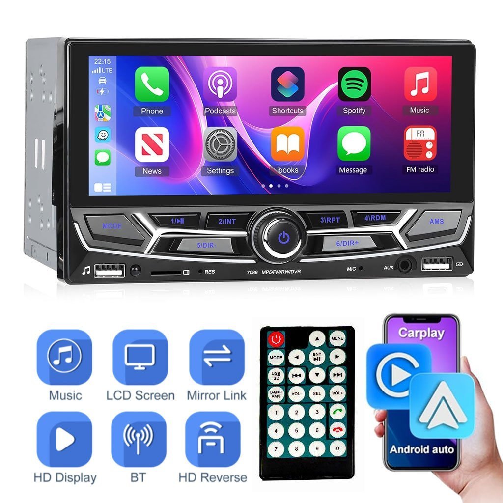 Autoradio 2 Din avec Carplay et Android Auto Ecran Tactile avec Mirror Link – جهاز راديو سيارة - الصورة 6