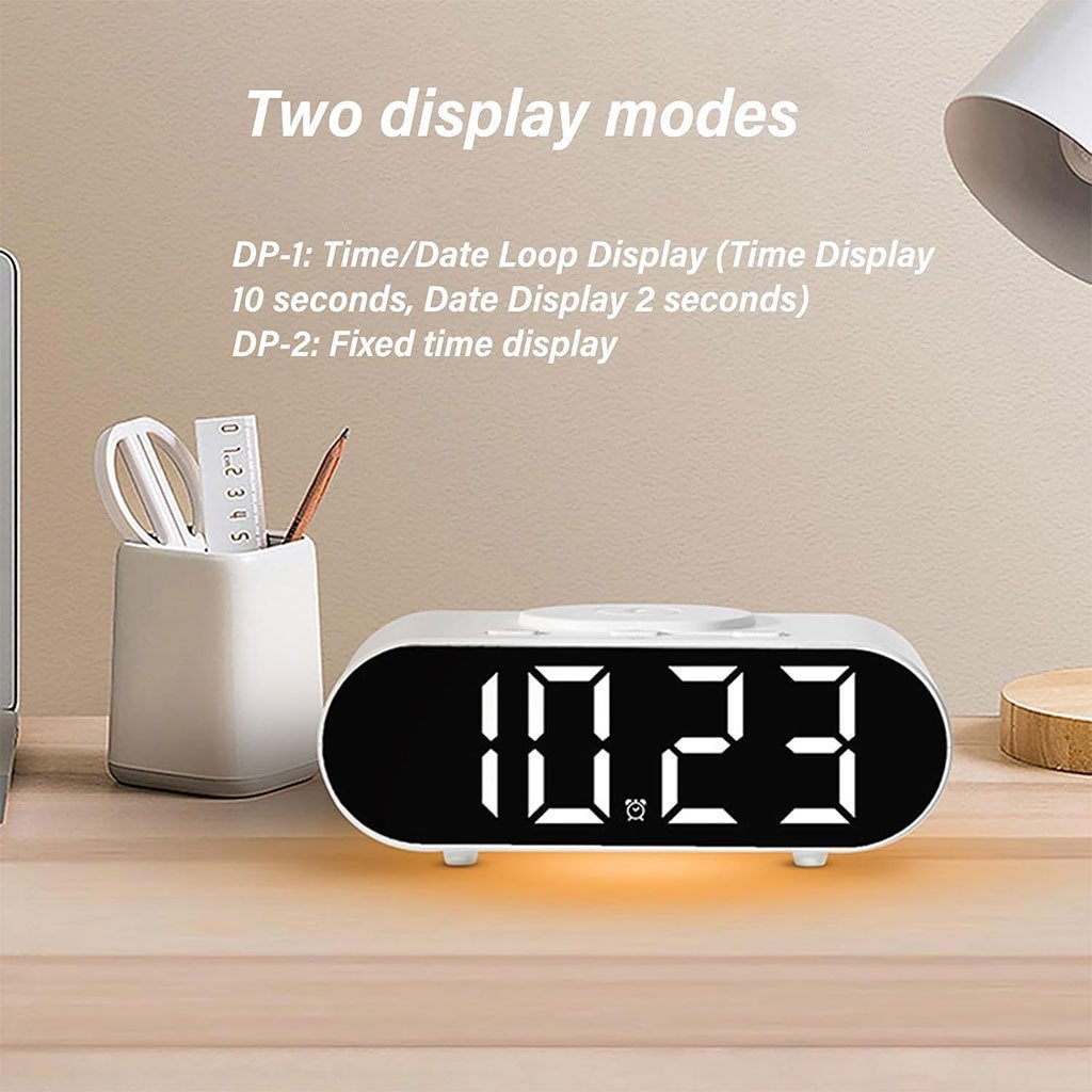 Horloge numérique LED et Chargeur Sans Fil GH9000 – ساعة منبه وشاحن لاسلكي - الصورة 5