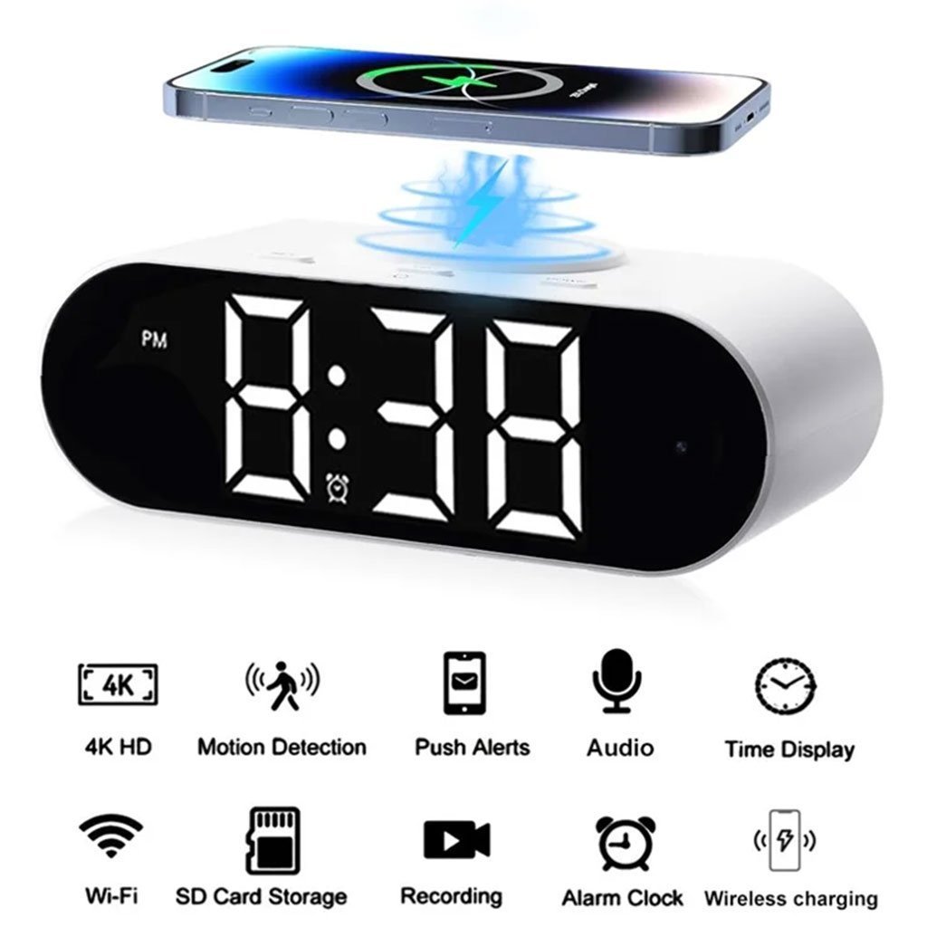 Horloge numérique LED et Chargeur Sans Fil GH9000 – ساعة منبه وشاحن لاسلكي - الصورة 4