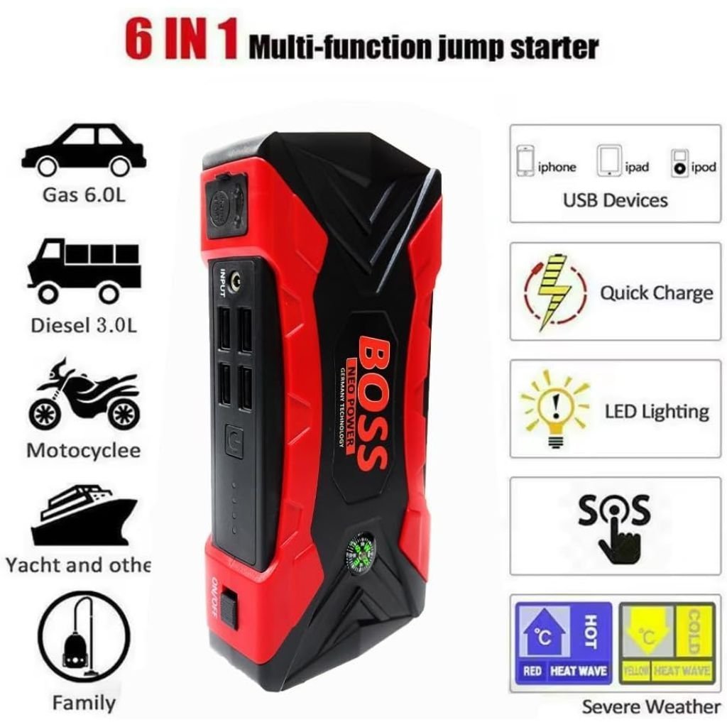 Démarreur Multifonction 99800mAh avec Compresseur d'Air et Câbles de Charge – بادئ تشغيل متعدد الوظائف - الصورة 3