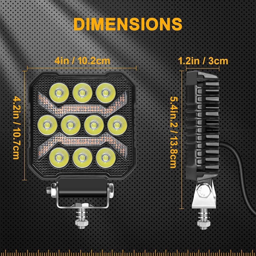 Phare LED Anti-brouillard 1PCS avec 5 Modes d’éclairage 12V-24V IP68 étanche – مصباح عالي السطوع للسيارات والدراجات النارية - الصورة 4