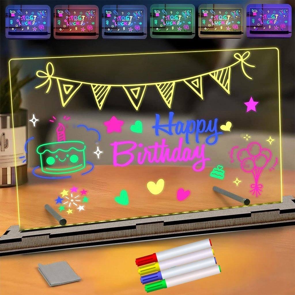 لوحة رسم ملونة مع 4 أقلام وحامل
