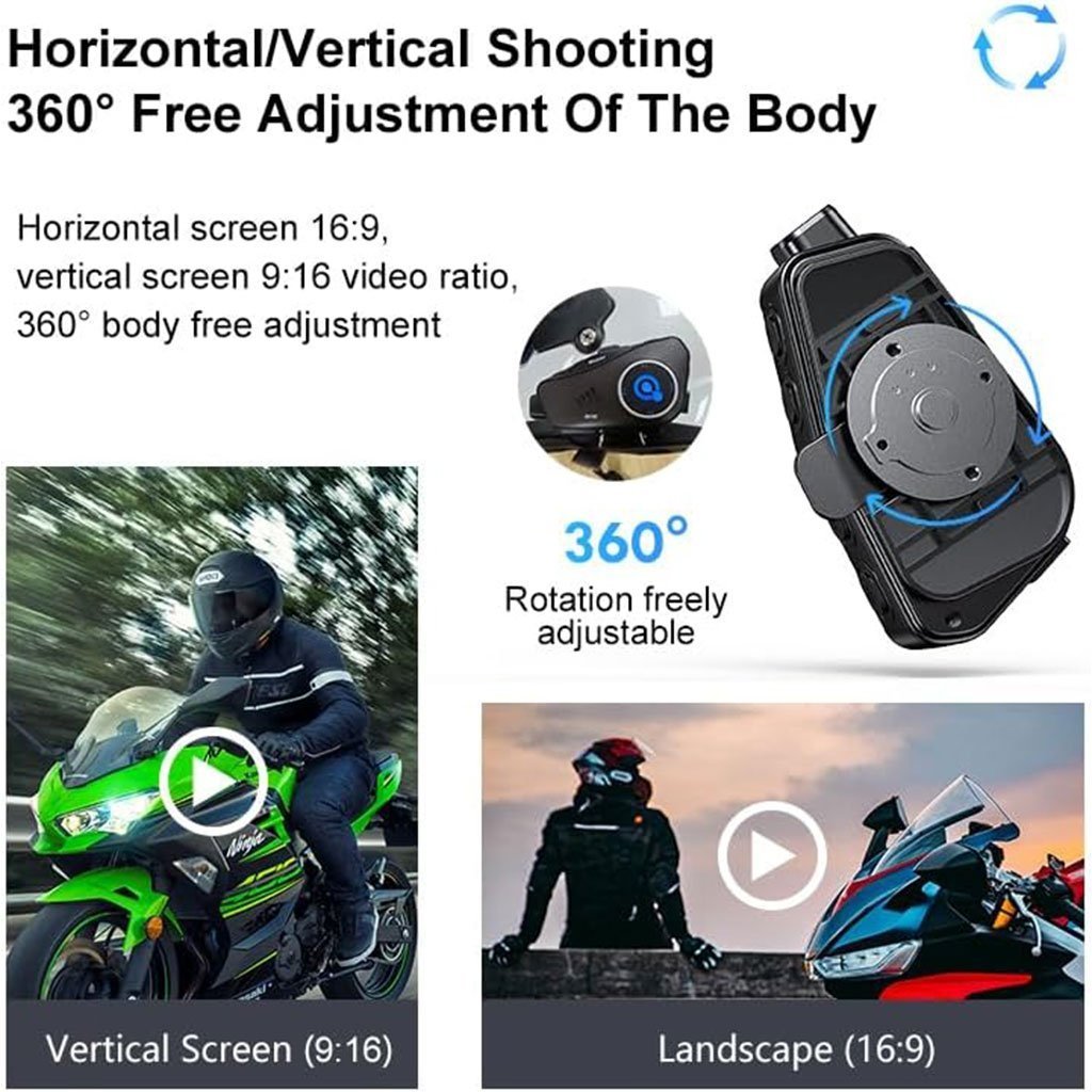 Oreillette Bluetooth pour Casque Moto avec Camera Full HD App Control – سماعات سائقي دراجة النارية مع كاميرة مدمجة - الصورة 6