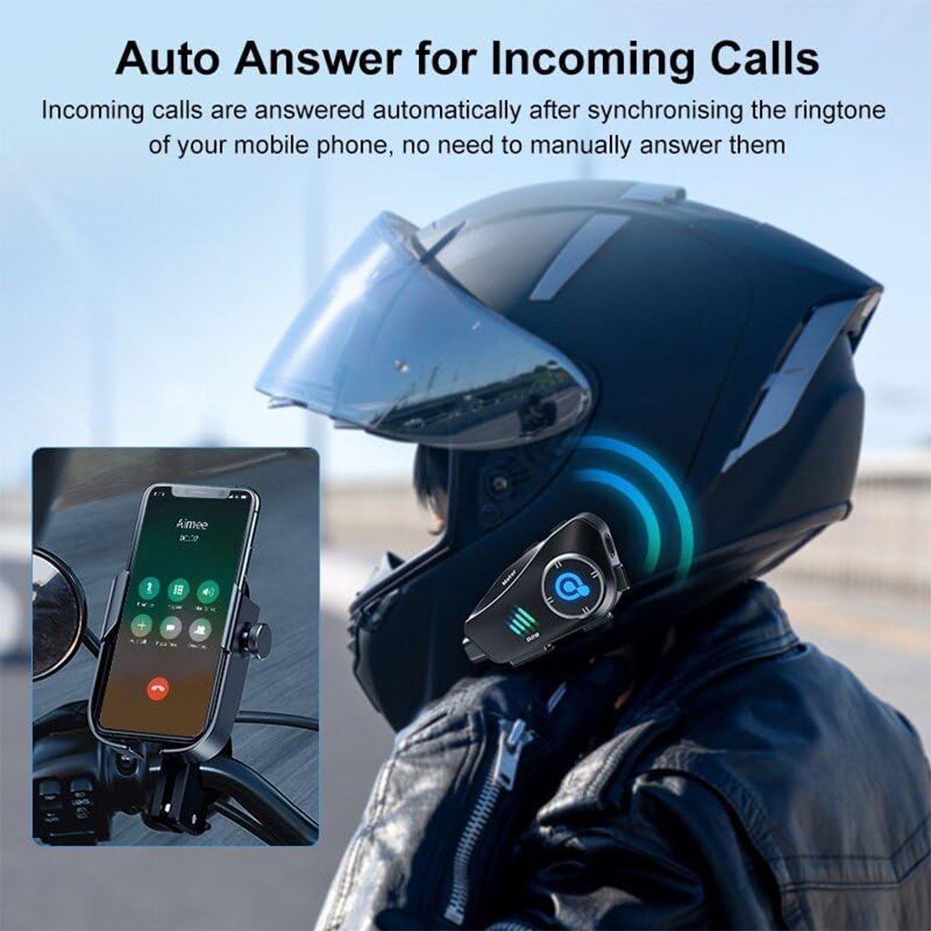 Oreillette Bluetooth pour Casque Moto avec Camera Full HD App Control – سماعات سائقي دراجة النارية مع كاميرة مدمجة - الصورة 4