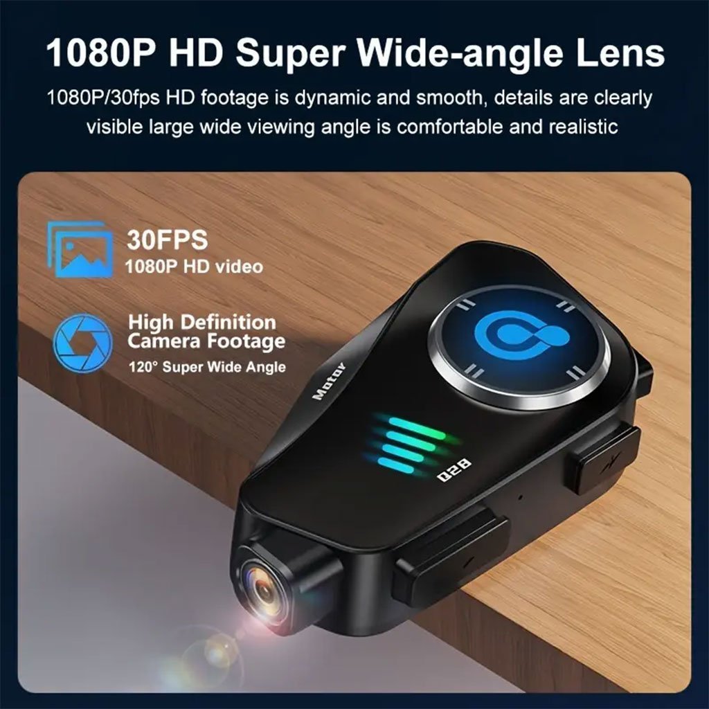 Oreillette Bluetooth pour Casque Moto avec Camera Full HD App Control – سماعات سائقي دراجة النارية مع كاميرة مدمجة - الصورة 7