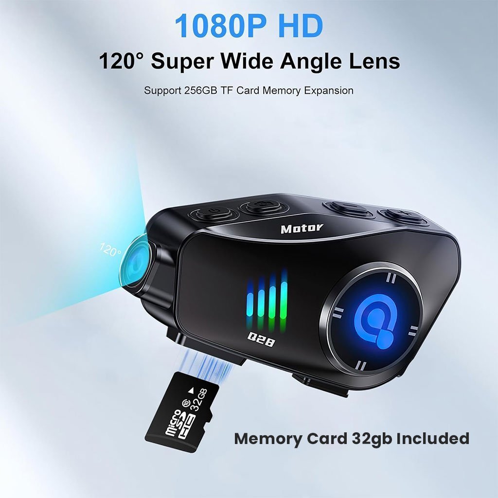 Oreillette Bluetooth pour Casque Moto avec Camera Full HD App Control – سماعات سائقي دراجة النارية مع كاميرة مدمجة - الصورة 8