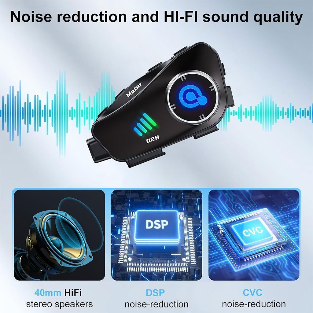 Oreillette Bluetooth pour Casque Moto avec Camera Full HD App Control – سماعات سائقي دراجة النارية مع كاميرة مدمجة - الصورة 2