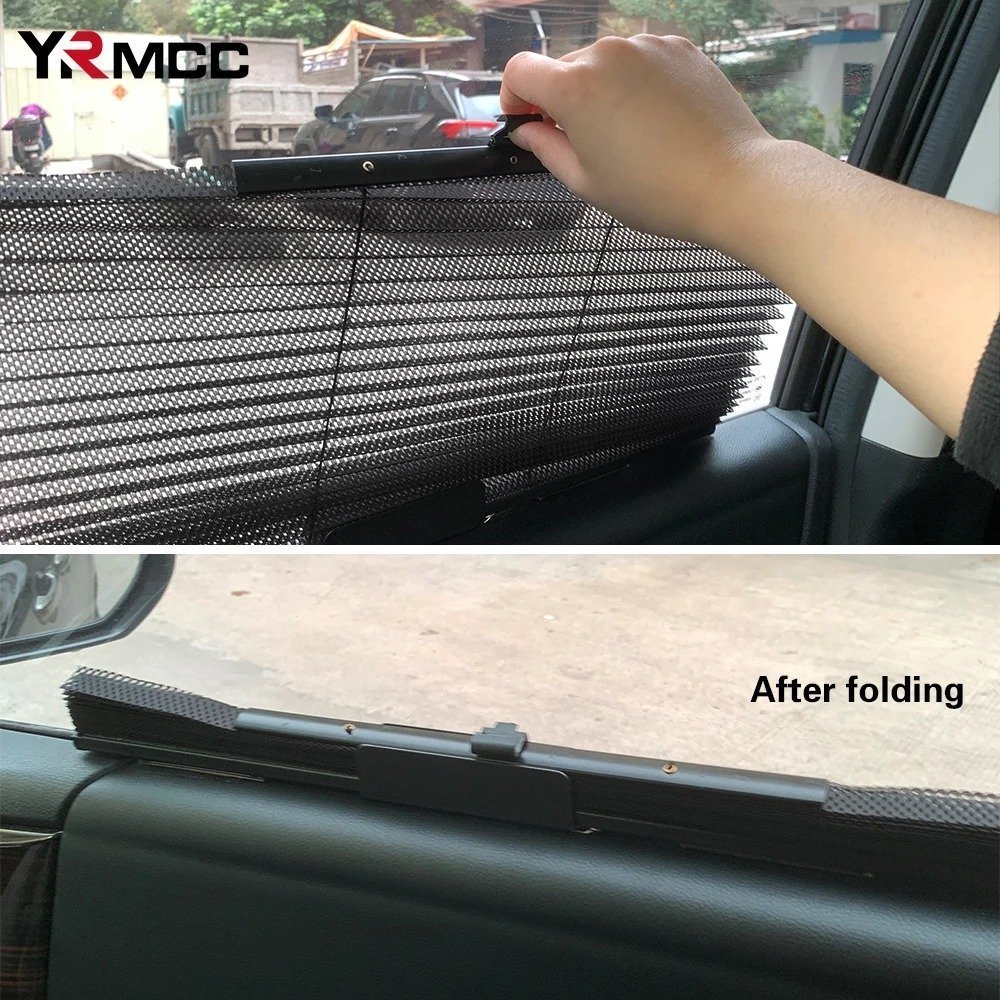 Rideau pare-soleil rétractable pour vitres de voiture 2Pcs – واقي الشمس في السيارة - الصورة 4