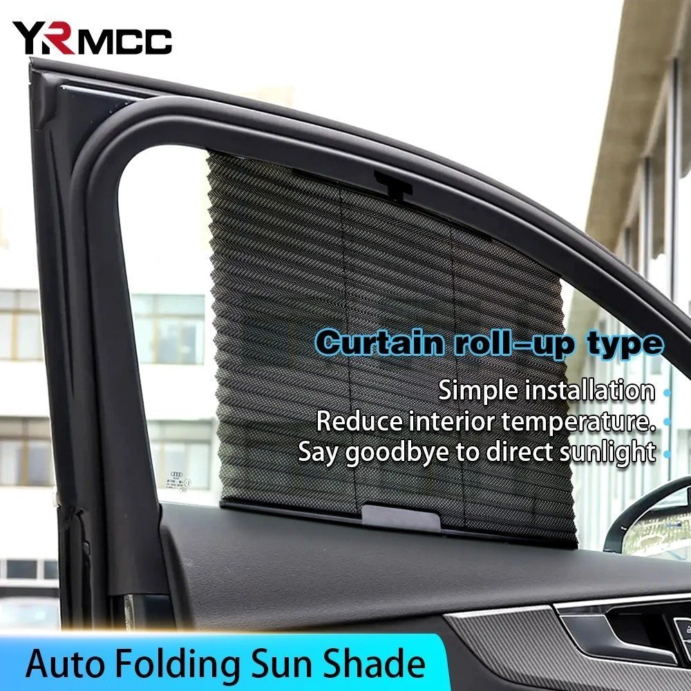 Rideau pare-soleil rétractable pour vitres de voiture 2Pcs – واقي الشمس في السيارة - الصورة 2