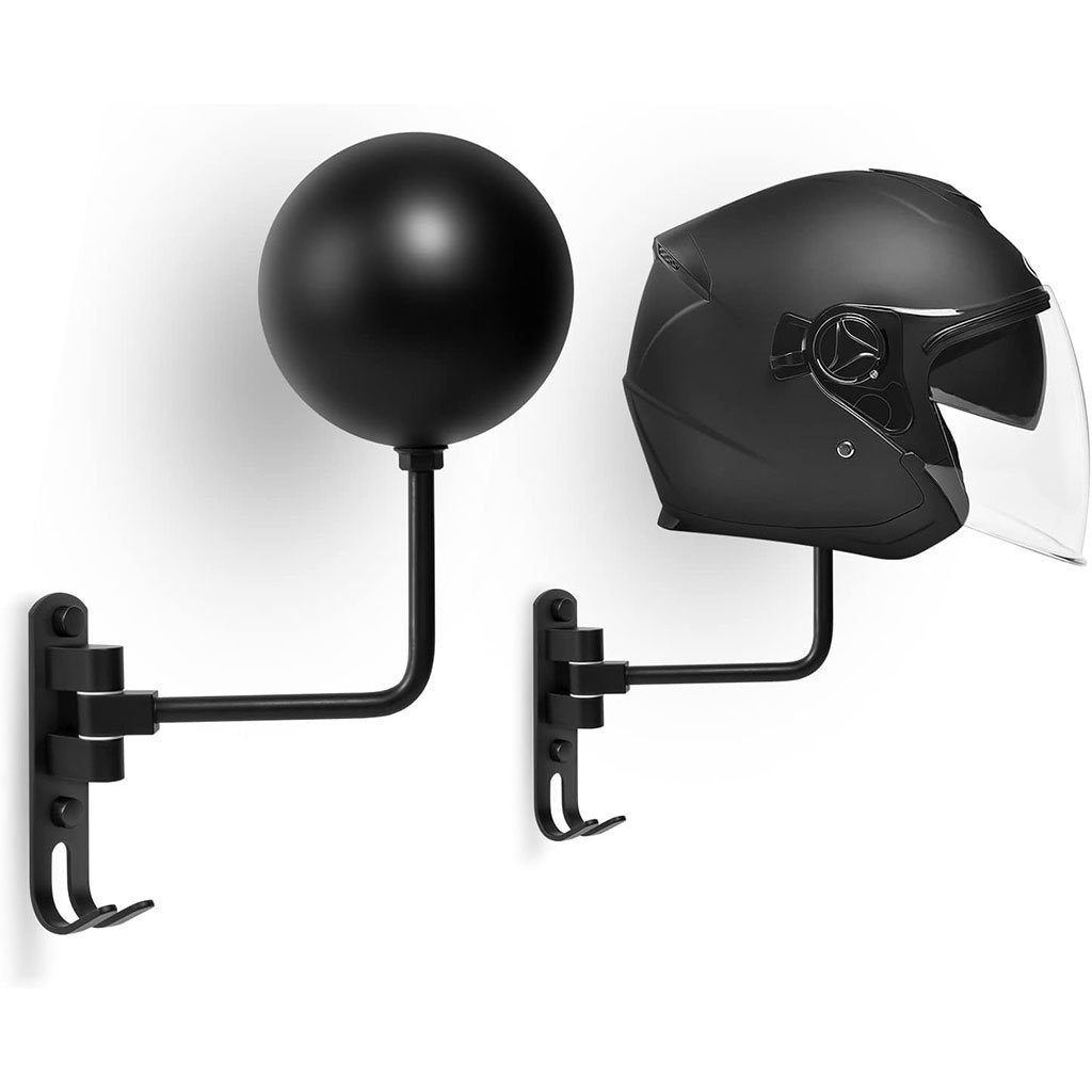 Support Mural pour Casque avec 2 Crochets pour Manteaux – حامل خوذة يُثبّت على الحائط مزود بخطافين للمعاطف - الصورة 7