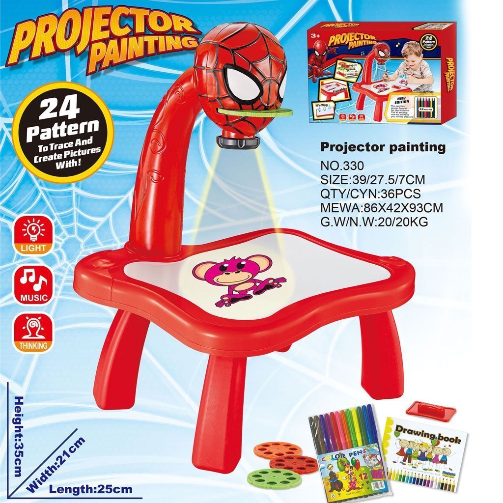 Table à dessin avec projecteur 24 images différentes – Planche à dessin -rouge - الصورة 2