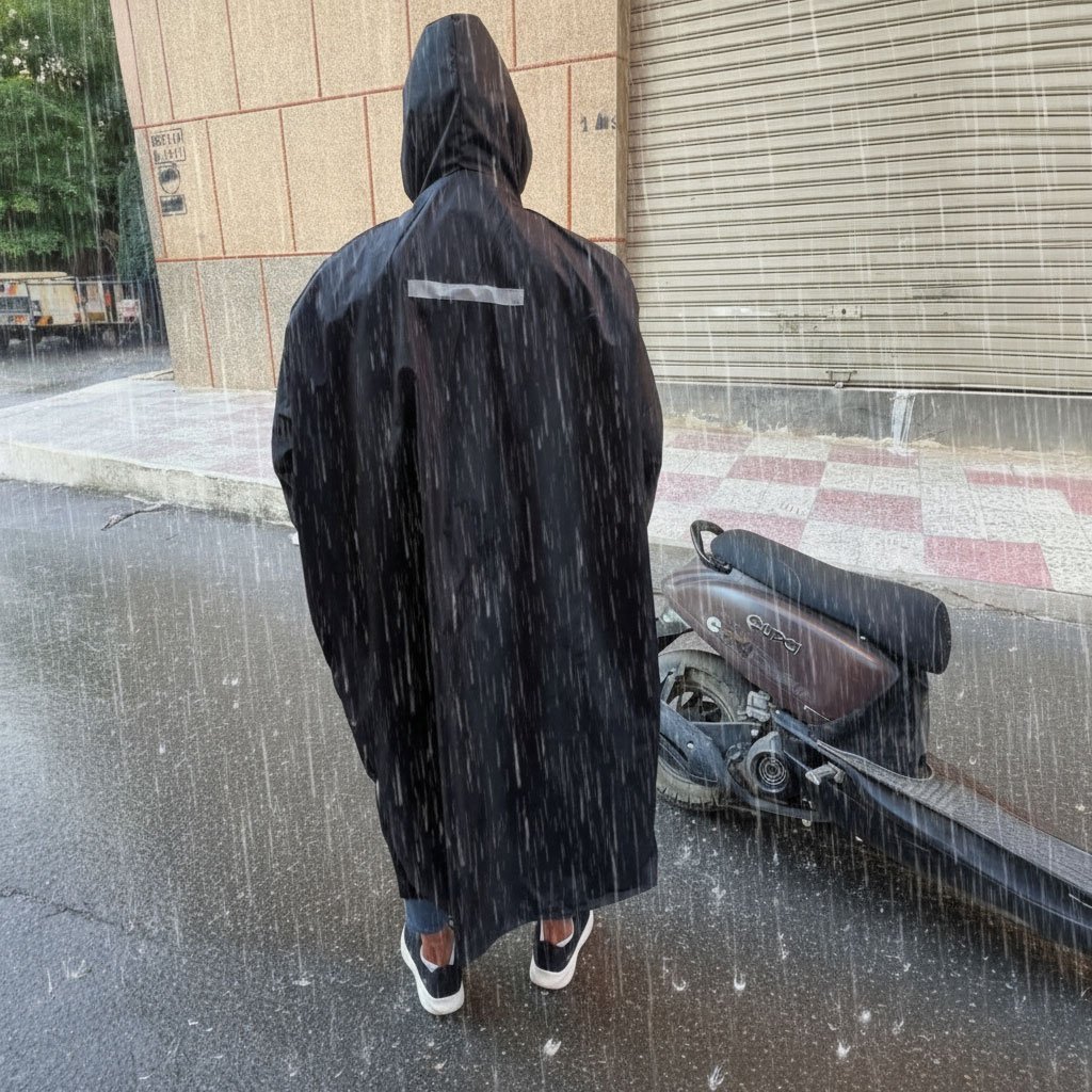 Combinaison de Protection Moto Imperméable V2 – معطف واقي من المطر لسائقي الدراجات - الصورة 2