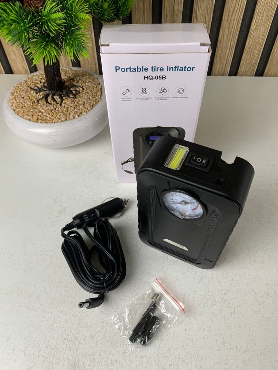 Pompe de Gonflage Portable Haute Pression avec Lampe LED – مضخة نفخ محمولة عالية الضغط مزودة بإضاءة - الصورة 3