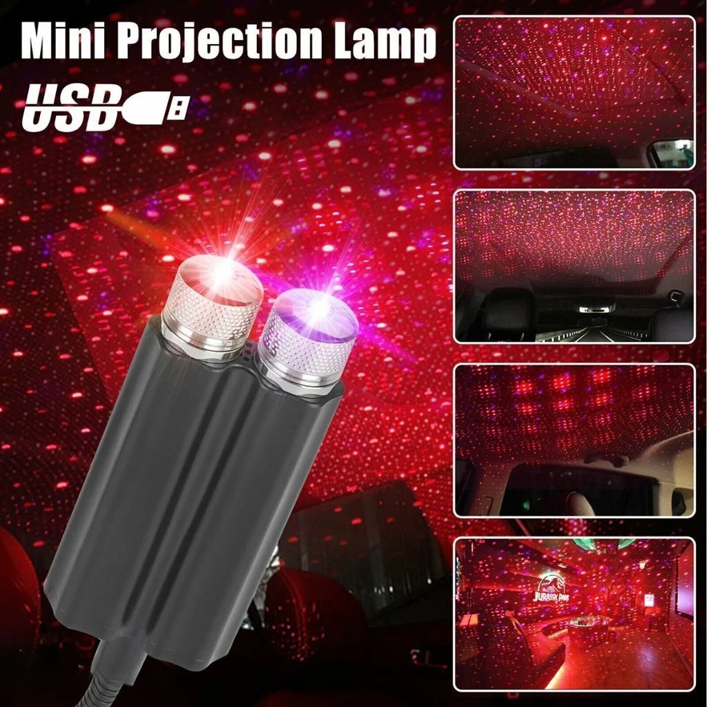 Double Projecteur Étoilé LED pour Intérieur de Voiture USB – إضاءة سقف السيارة - الصورة 6