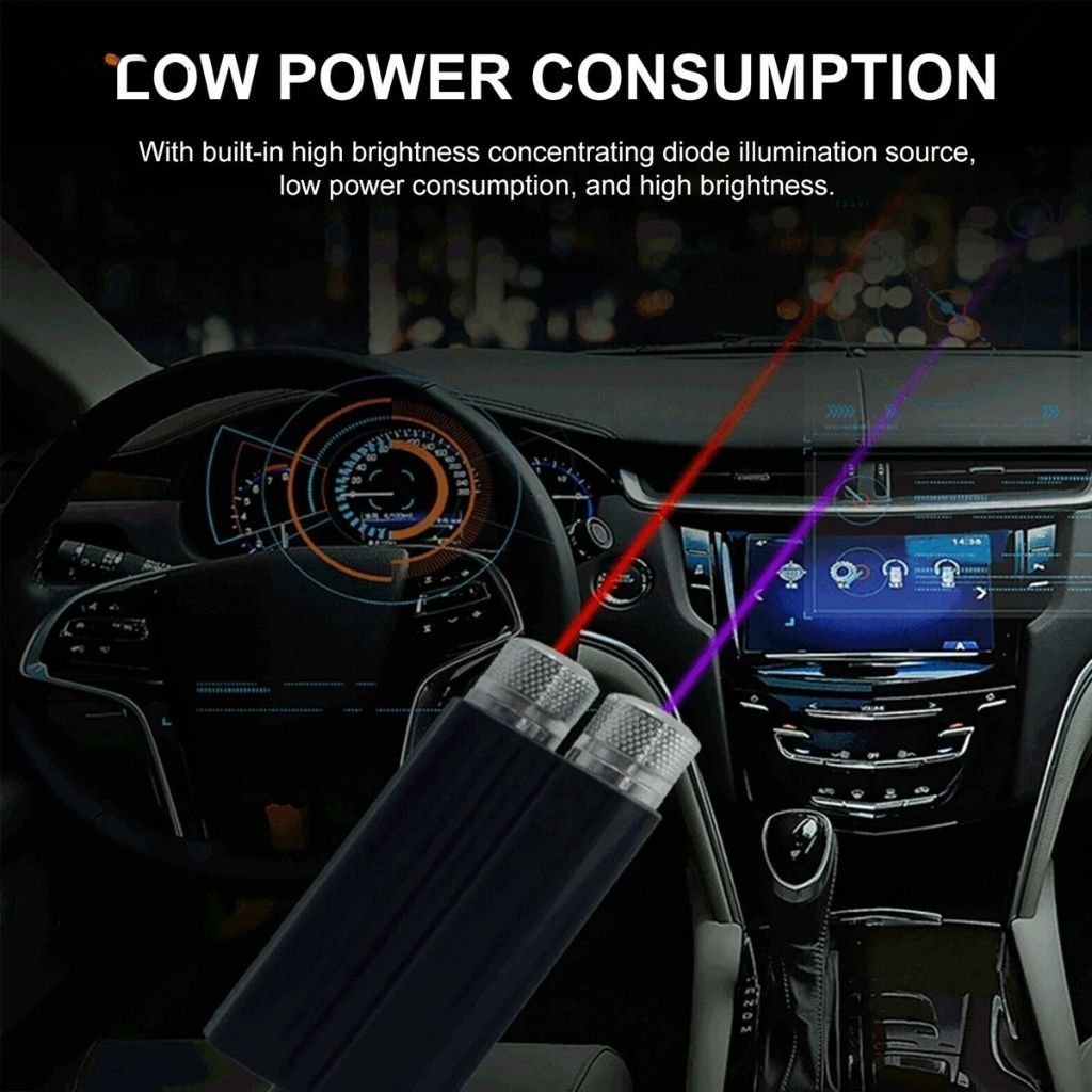 Double Projecteur Étoilé LED pour Intérieur de Voiture USB – إضاءة سقف السيارة - الصورة 5