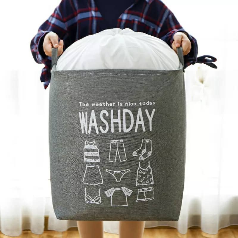 Panier à linge de grande capacité pliable pour vêtements couette, vêtements sales pour salle de bain moderne - الصورة 6