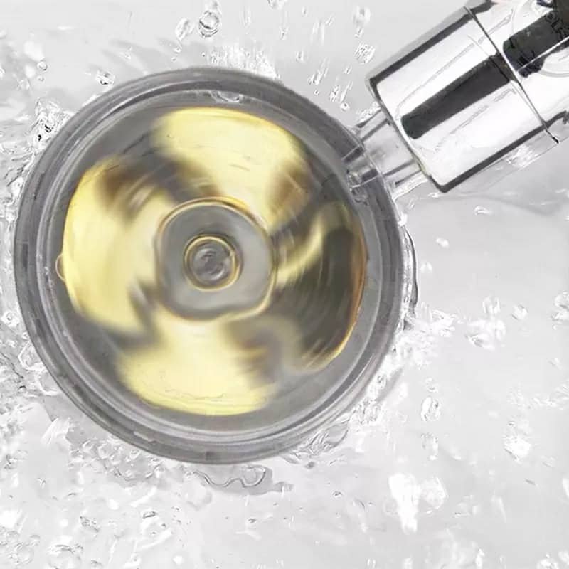 Pommeau de Douche avec Ventilateur Économie pour Salle de Bains Débit 360 Degrés Rotation - الصورة 6