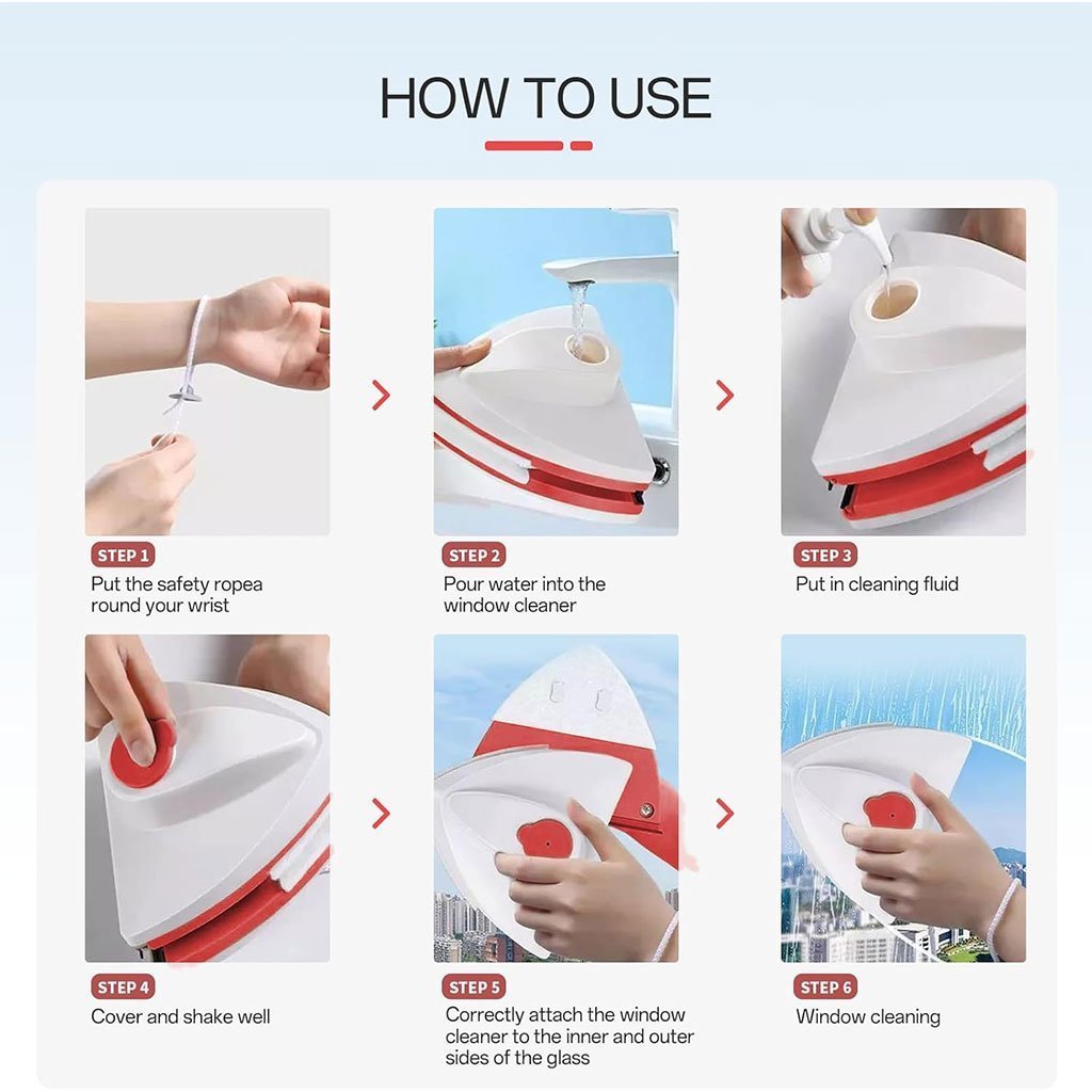 Nettoyeur Magnétique avec Injection de Liquide 3-8 mm – أداة مغناطيسية لتنظيف الزجاج الخارجي - الصورة 5