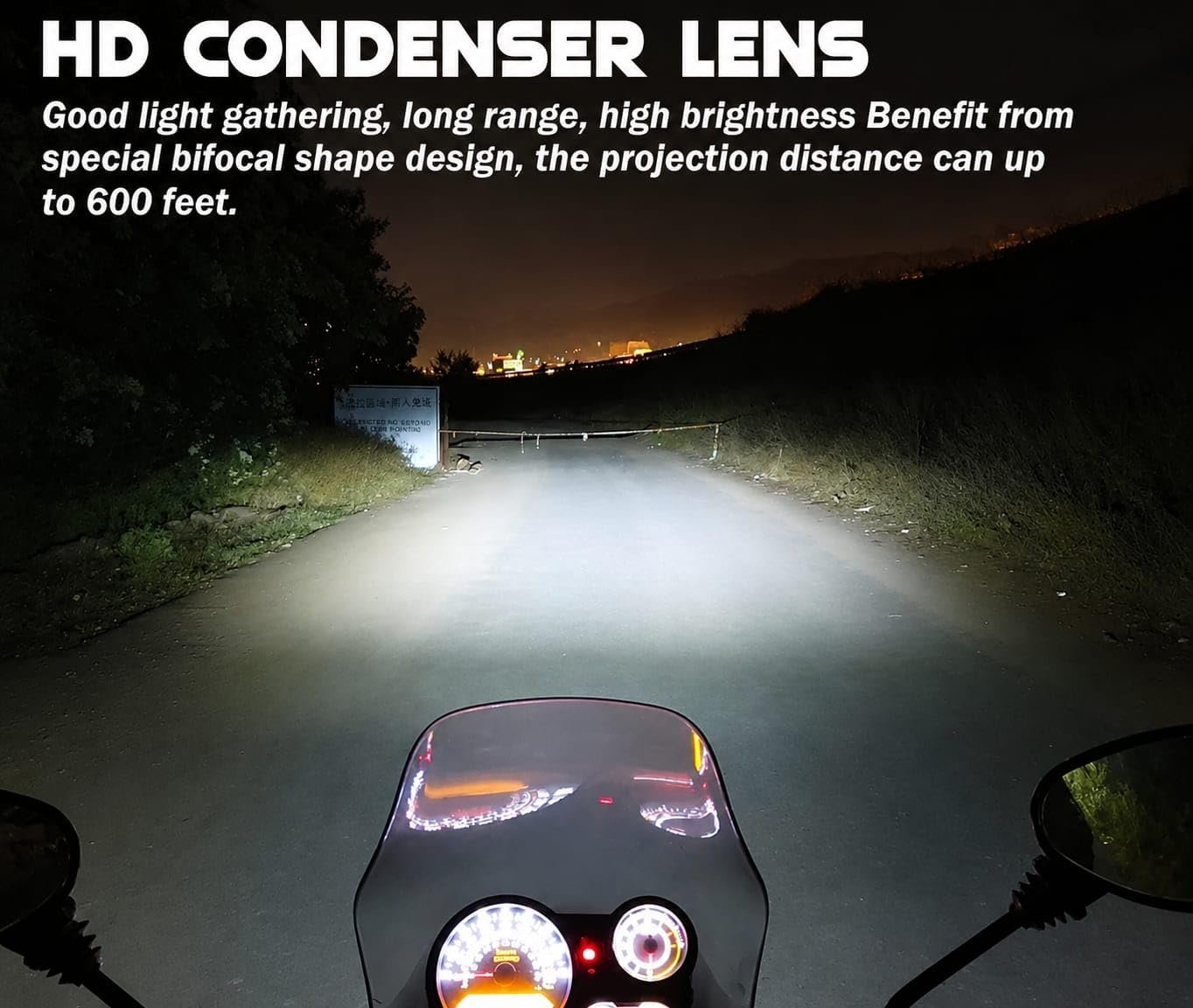 Ampoule LED H4 Moto Avec Mini Lentille Projecteur - Double Faisceau Ultra-Puissant 42W - مصباح للدراجات النارية مع عدسة قوة 42 واط - الصورة 3