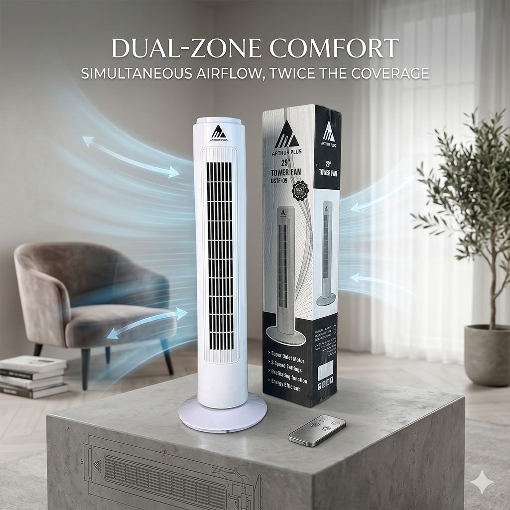 Arthur Plus 29" Tower Fan USTF-09 - مروحة برج آرثر بلس 29 بوصة فائقة الهدوء - الصورة 2