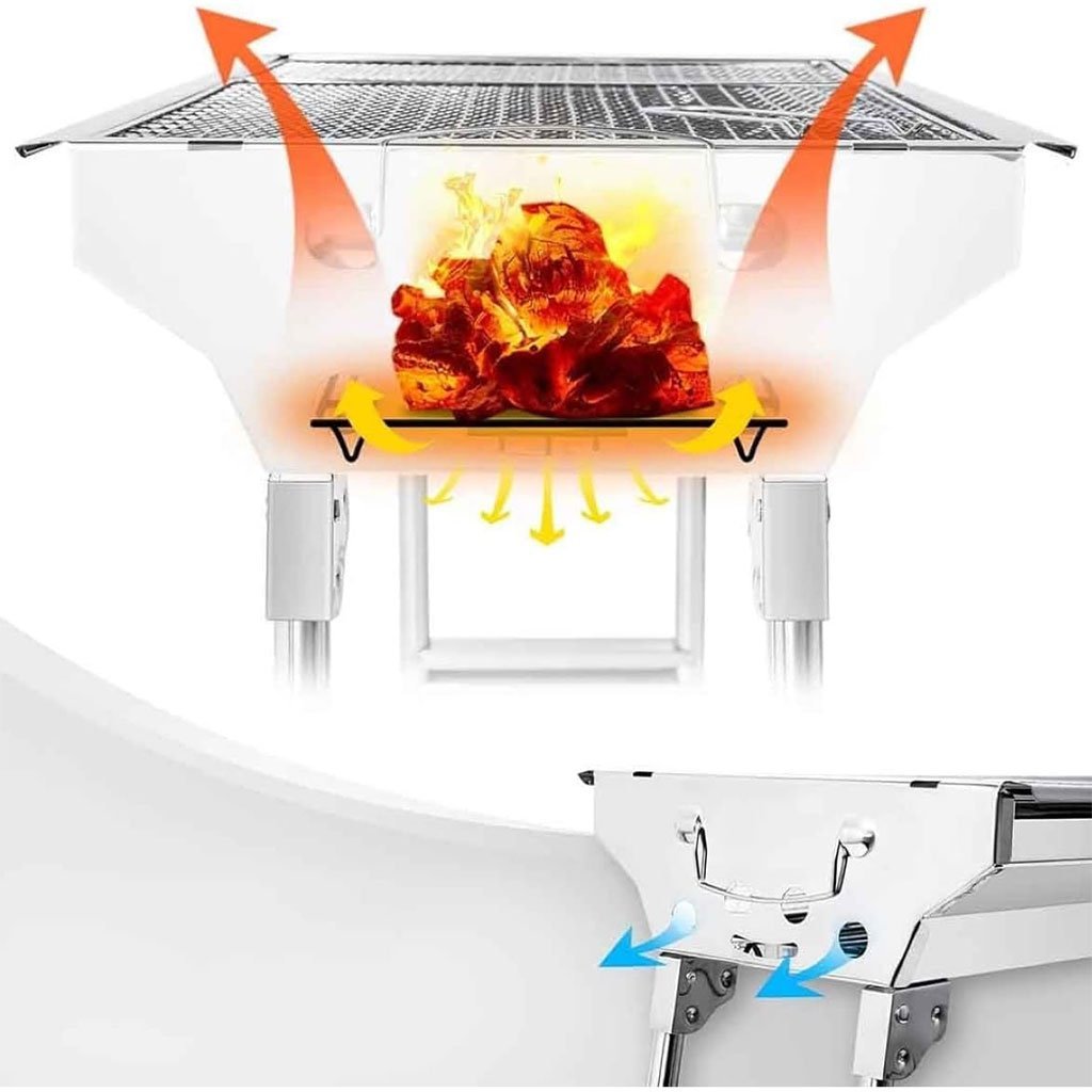 Barbecue Pliable en Acier Inoxydable pour Camping – شواية محمولة - الصورة 6