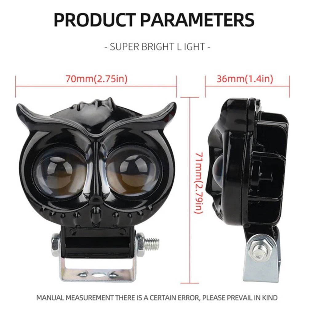 Lumière de hibou antibrouillard LED pour la moto 1Pcs – مصباح دراجات نارية عالي السطوع - الصورة 4