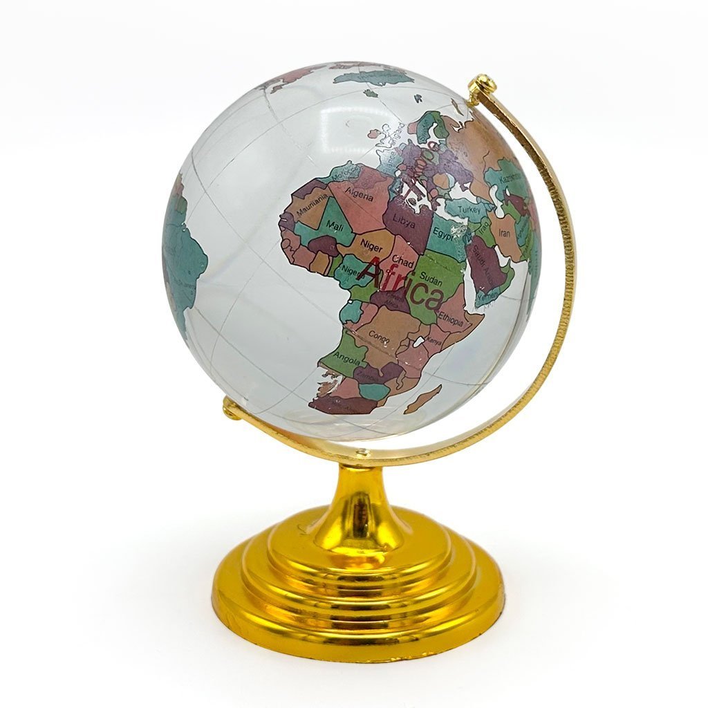 Globe en cristal décoratif rotatif parfait pour un bureau - كرة كريستالية بخريطة العالم - الصورة 3